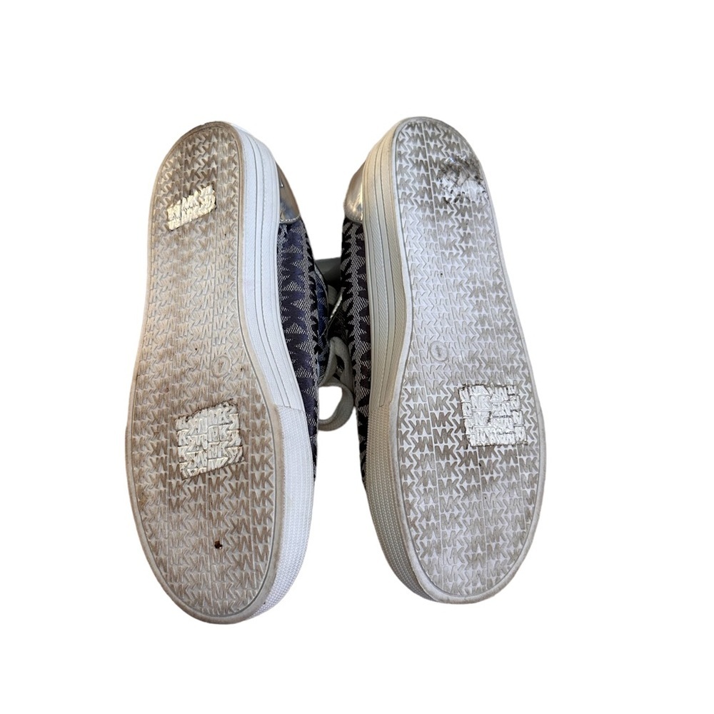 🌻 4/$25 - Michael Kors Poppy Color Block Logo Sneakers - Silver - Picture 6 of 6